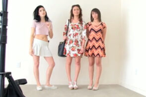 Tres jovencitas en un casting para follada grupal
